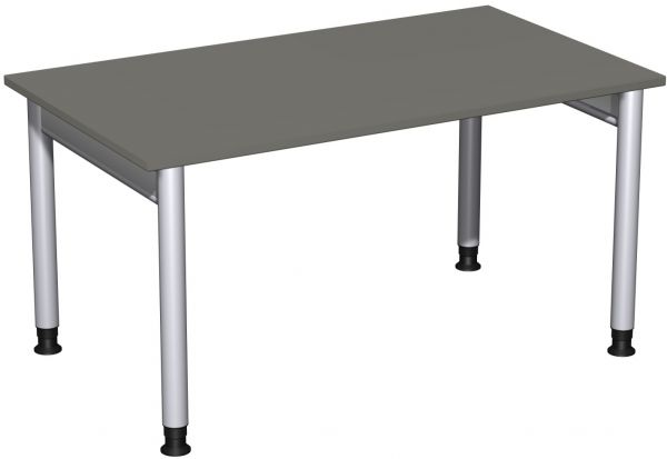 Schreibtisch, höhenverstellbar, 140x80cm, Graphit / Silber