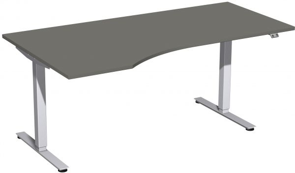 Elektro-Hubtisch links, höhenverstellbar, 180x100cm, Graphit / Silber