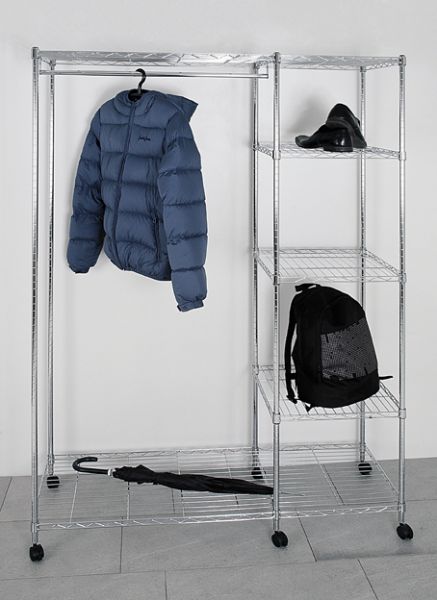 Rollgarderobe, Chrom, Stahl, 123x45x181cm