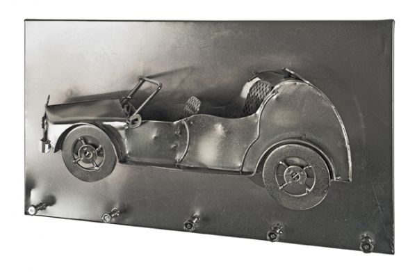 Wandgarderobe, schwarz Nickel, Metall, 35x10x20cm