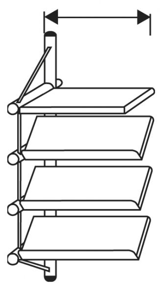 Wandregal topline gelocht B:80cm 1 Fach 3xSchräg