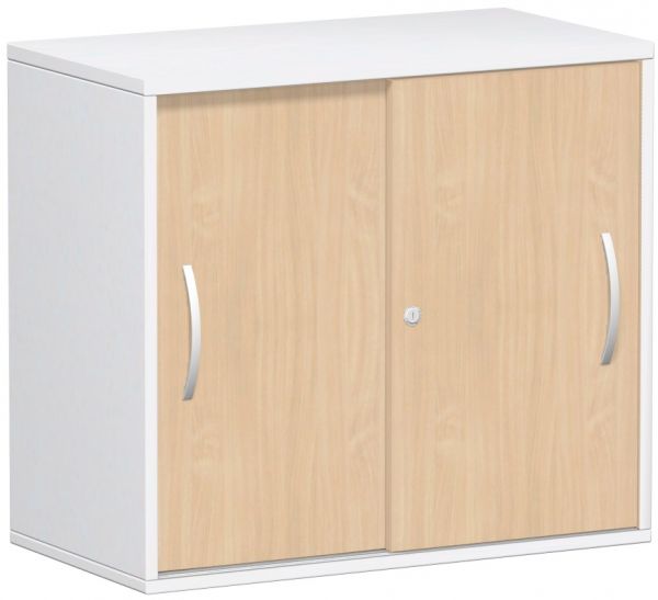 Anstell-Schiebetürenschrank Oberboden 25 mm, 80x42x72cm, Buche Weiß