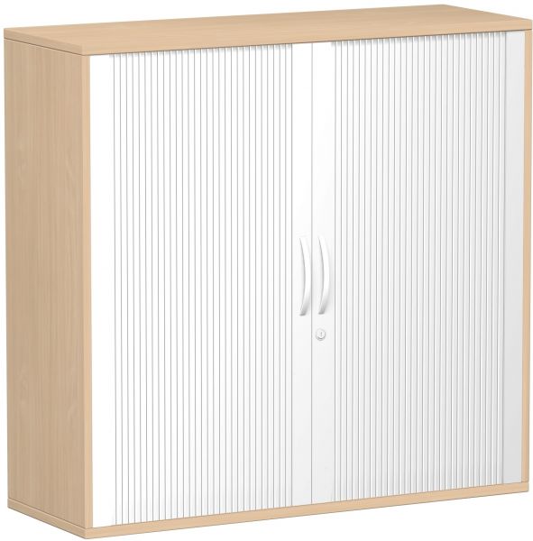 Querrollladenschrank Oberboden 25 mm, 120x42x118cm, Silber Buche