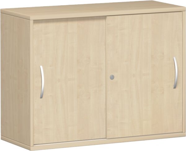 Schiebetürenschrank mit Mittelseite, 100x42x77cm, Ahorn