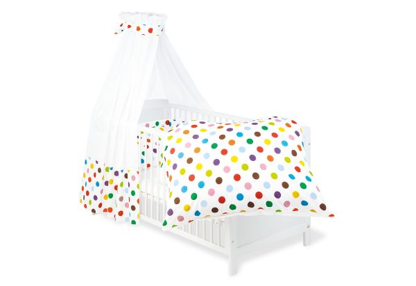Textile Ausstattung für Kinderbetten 'Dots', 4-tlg., bunt