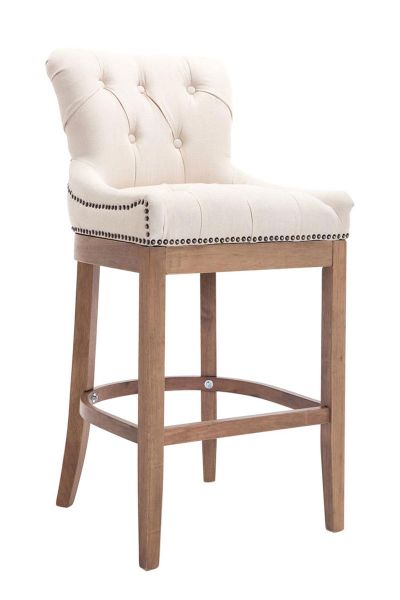 Barhocker Buckingham Stoff, Antik-hell, creme