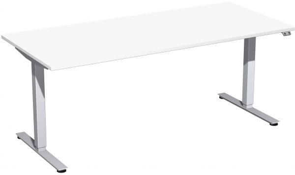 Elektro-Hubtisch, höhenverstellbar, 180x80cm, Weiß / Silber