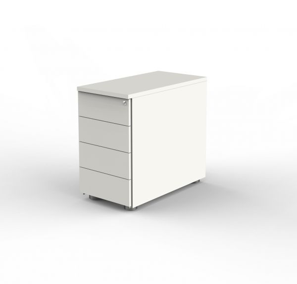 Anstellcontainer, 43x80x72-76 cm, abschließbar, Weiß