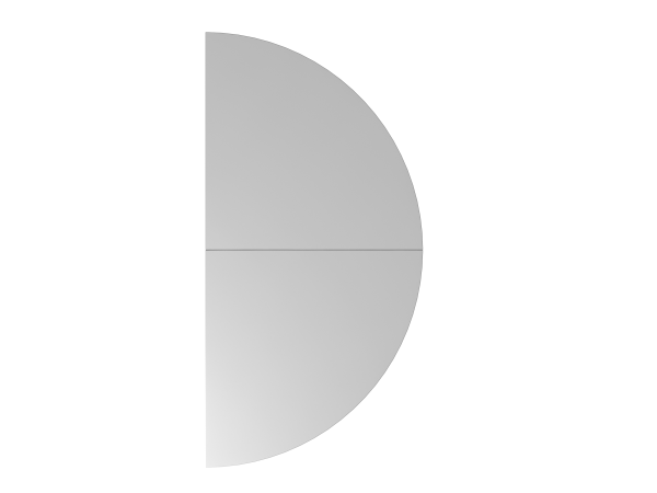 Anbautisch 2x Viertelkreis / Stützfuß Grau / Schwarz