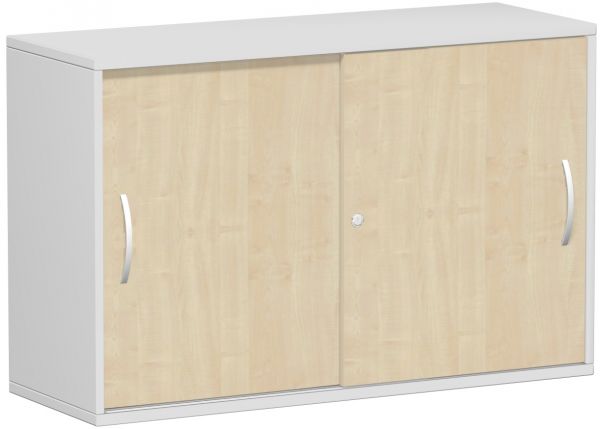 Schiebetürenschrank Oberboden 25 mm, 120x42x80cm, Ahorn Lichtgrau