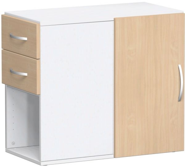 Anstell-Schrank mit Schubkästen, 42x82x72cm, Buche Weiß