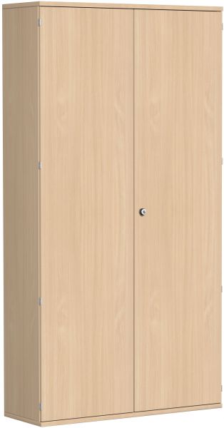 Flügeltürenschrank, 5 Dekor-Einlegeböden, 120x42x230cm, Buche