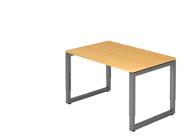 Schreibtisch O-Fuß eckig 120x80cm Buche / Graphit