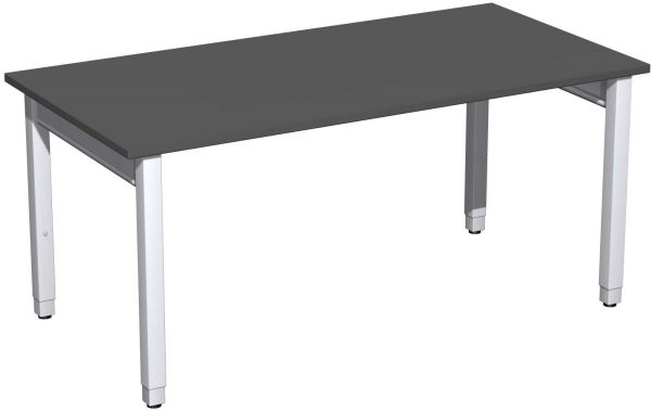 Schreibtisch höhenverstellbar, 160x80x68-86cm, Graphit / Silber