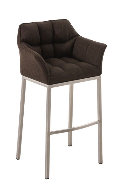 Barhocker Damaso E Stoff mit 4-Fuß Gestell, braun